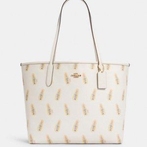 NWT Coach City Tote With Lipstick Print